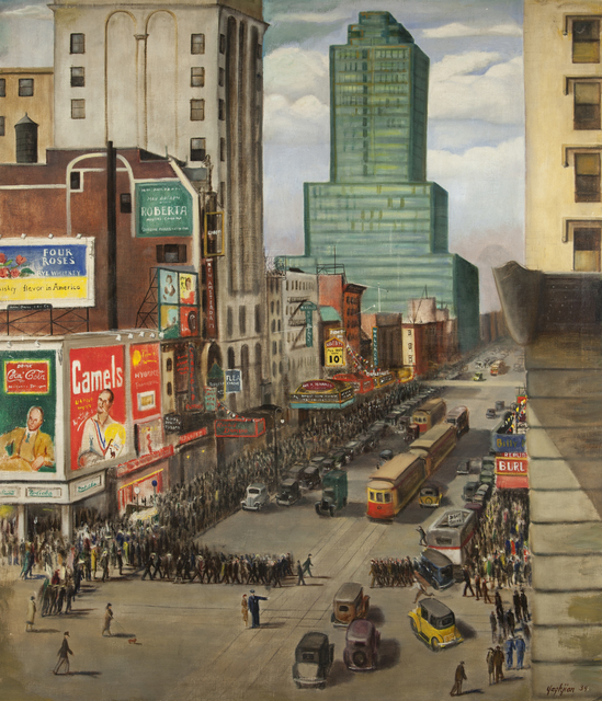 Edmund Yaghjian, ‘42 Street West of Broadway’, 1934, Painting, Oil on Canvas, ACA Galleries