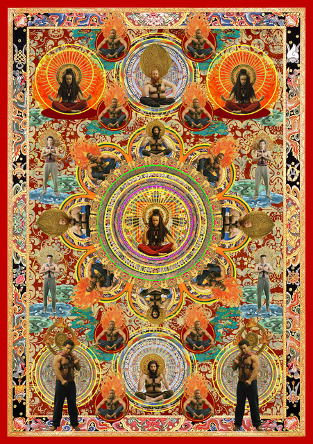 Lu Yang, ‘Moving Gods Thangka 移动神佛唐卡’, 2015, Print, Digital print on canvas framed in traditional Tibetan Thangka style, ART LABOR Gallery