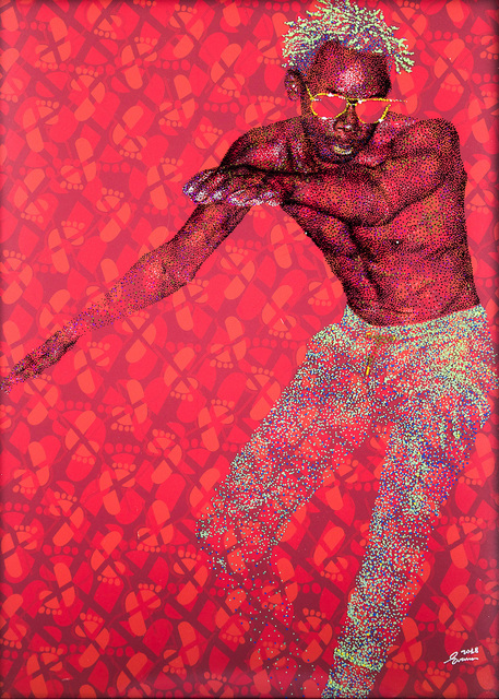 Evans Mbugua, ‘Timing’, 2018, Painting, Oil on plexiglass & photo paper, Out of Africa Gallery