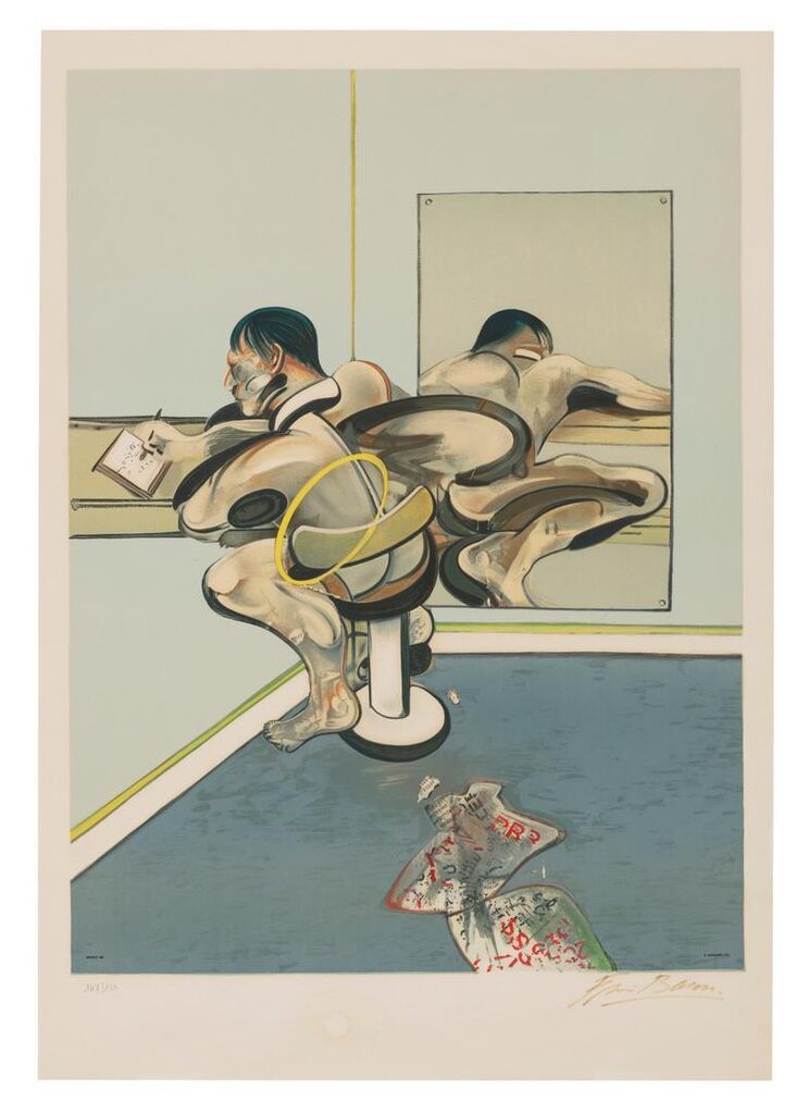 Francis Bacon - Figure Writing Reflected in a Mirror