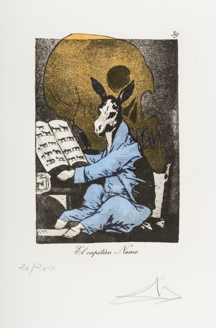 Salvador Dalí, ‘Plate 39 (From Les Caprices de Goya de Dali) (M & L 886)’, 1977, Print, Drypoint on heliogravure with stencil, Forum Auctions