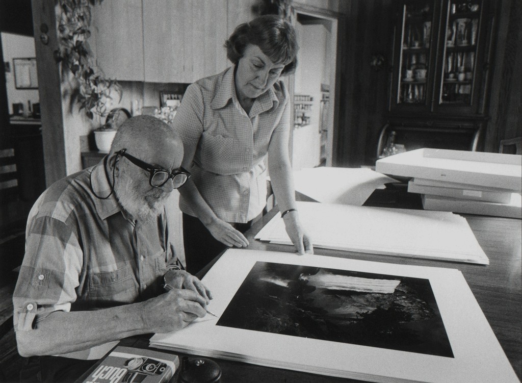 Jim McHugh, "Ansel Adams signing Museum Set with Phyllis, 1981" Jim McHugh, "Ansel Adams signing Museum Set with Phyllis, 1981"