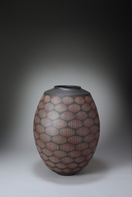 Maeda Hideo, ‘Flower vessel with color inlay and line design’, 2012, Design/Decorative Art, Stoneware, Onishi Gallery