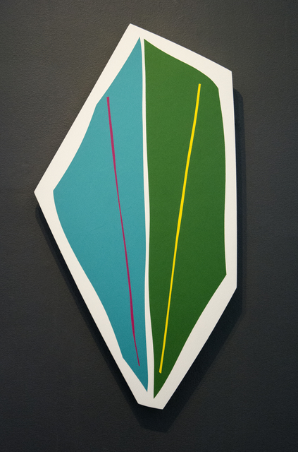 Aron Hill, ‘Aqua & Green Shape’, 2017, Painting, Acrylic Paint and Gold Leaf on Panel, Oeno Gallery