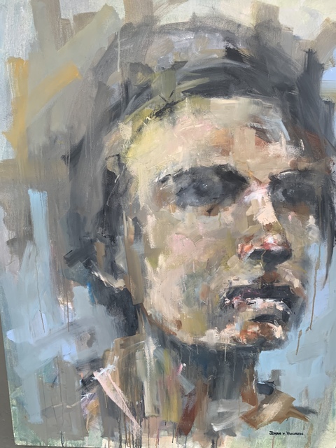 Johan van Vuuren, ‘Light Blue Portrait’, 2018, Painting, Oil on Canvas, Axis Art Gallery