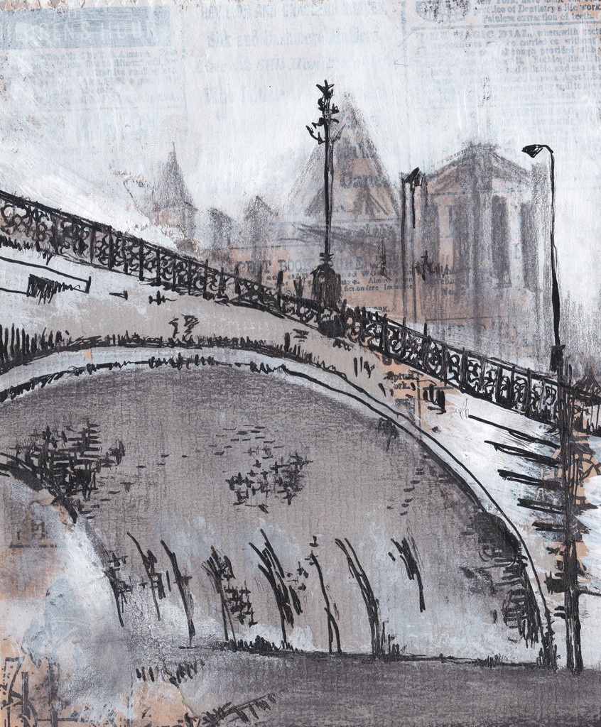 Allison Lee, "Doom", Graphite, acrylic, pen and ink on printed and pastel paper, 7" x 6", 2018 Allison Lee, "Doom", Graphite, acrylic, pen and ink on printed and pastel paper, 7" x 6", 2018