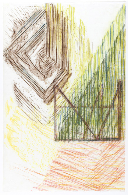 Olaf Holzapfel, ‘Blick durch Glas’, 2019, Drawing, Collage or other Work on Paper, Pastel chalk on japanese paper
, PROVINZ