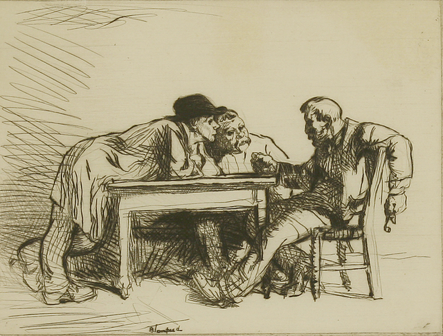Edmund Blampied, ‘An Argument’, 1917, Print, Etching, Sworders