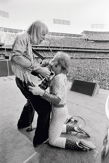 Terry O'Neill, ‘Elton John Dodger Stadium, with guitarist Davey Johnstone’, 1975, Mouche Gallery