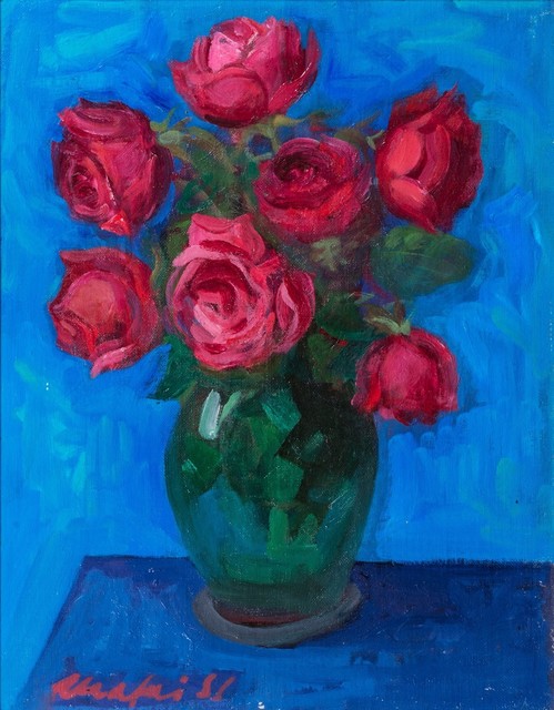 Mario Mafai, ‘Rose in the canvas’, 1957, Finarte