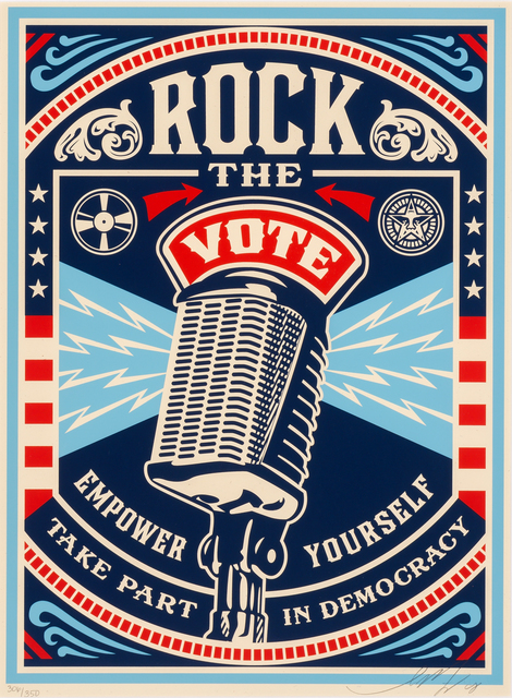 Shepard Fairey (OBEY), ‘Rock The Vote’, 2008, Doyle
