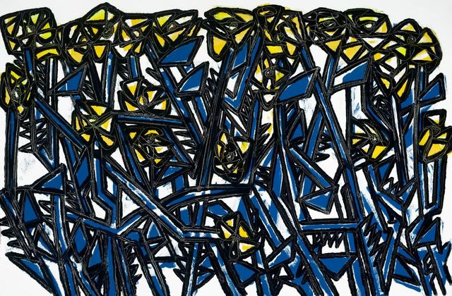 America Martin, ‘Summer Yellow Roses With Blue Thorns’, JoAnne Artman Gallery