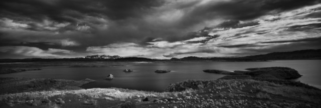 Cody S. Brothers, ‘Black & White, Panoramic Photography: 'Lake Mead, NV'’, 2018, Photography, Black & White Digital Chromogenic Print, Laminate, Black wood float frame, Ivy Brown Gallery