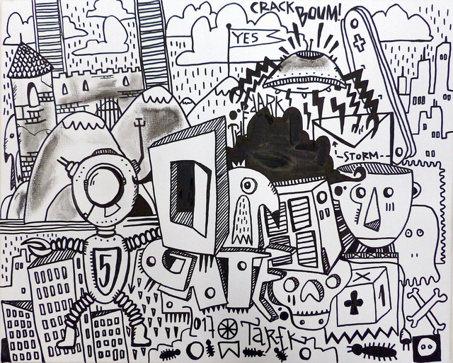 TAREK, ‘The gate ’, 2017, Painting, Posca sur toile, Galerie Carole Kvasnevski