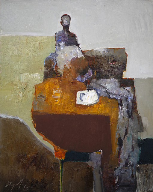Danny McCaw, ‘Seamstress’, 2019, Painting, Oil on board (framed), Sue Greenwood Fine Art