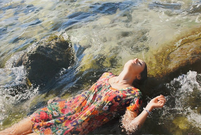 Yigal Ozeri, ‘Untitled; Shely’, 2014, Painting, Oil on canvas, Louis K. Meisel Gallery