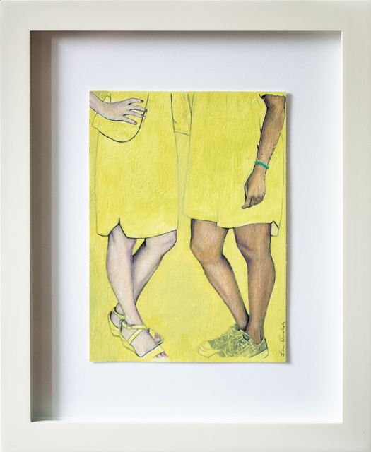 Lauren Rinaldi, ‘Press the Flesh/Meat and Greet’, 2020, Painting, Oil paint and ballpoint pen on Arches paper, Paradigm Gallery + Studio