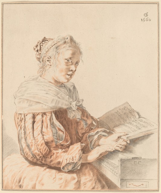 Cornelis Ploos van Amstel and Johannes Kornlein after Gerrit Dou, ‘Young Girl at the Keyboard’, 1767, National Gallery of Art, Washington, D.C.