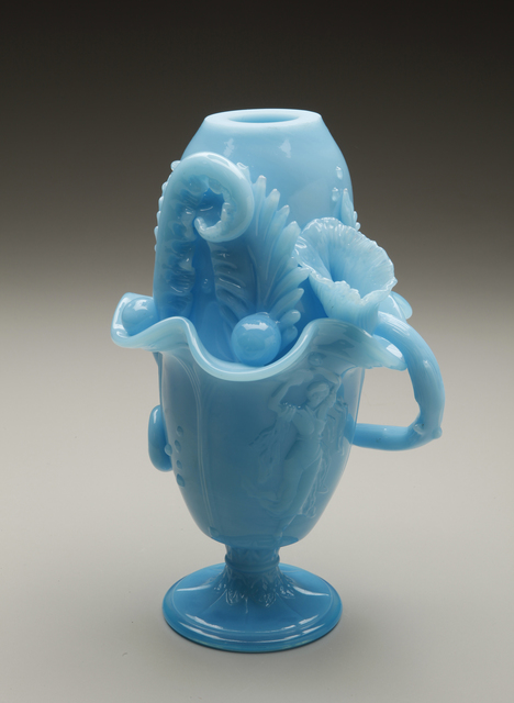 Amber Cowan, ‘GODDESS IN SKY VASE,’, 2019, Sculpture, Flameworked and hot-sculptured American pressed glass, Heller Gallery