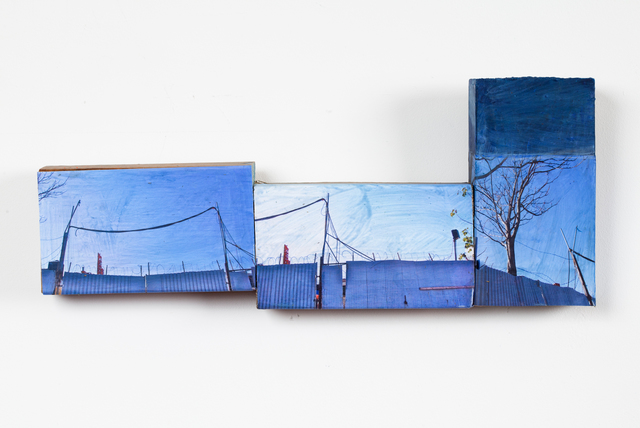 Karen Gibbons, ‘Blue Blocks’, 2012, Sculpture, Acrylic, collage and wood assemblage, 440 Gallery
