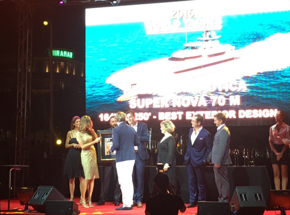 Liubov Belousova (BOCCARA ART) reward Best Nova 70m Yacht for best exterior design 2016. Liubov Belousova (BOCCARA ART) reward Best Nova 70m Yacht for best exterior design 2016.