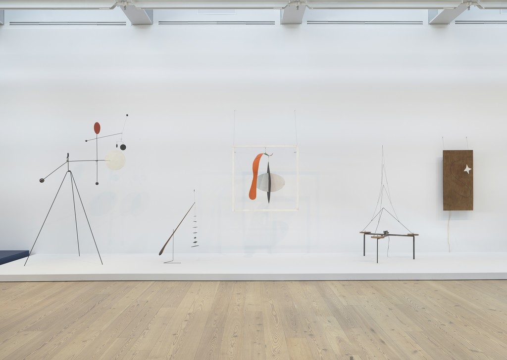 Installation view, Calder: Hypermobility, Whitney Museum of American Art, New York, 9 June–23 October 2017. Photo: Ron Amstutz. © 2017 Calder Foundation, New York/ Artists Rights Society (ARS), New York Installation view, Calder: Hypermobility, Whitney Museum of American Art, New York, 9 June–23 October 2017. Photo: Ron Amstutz. © 2017 Calder Foundation, New York/ Artists Rights Society (ARS), New York