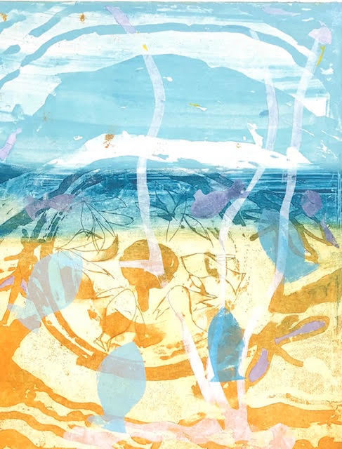 Jan Farrell, ‘Beneath the Sea’, 2021, Print, Aluminium plate, Charbonnel inks, BFK Rives paper, Open Bite Printmakers