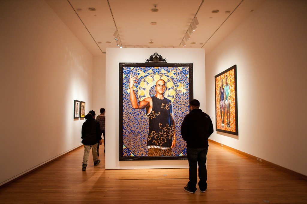 Installation view of Kehinde Wiley: A New Republic at the Seattle Art Museum. © Seattle Art Museum, Photo: Elizabeth Crook. Installation view of Kehinde Wiley: A New Republic at the Seattle Art Museum. © Seattle Art Museum, Photo: Elizabeth Crook.