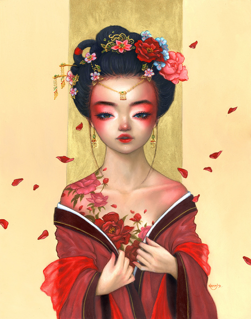 Happy D., ‘Crimson Soul’, 2019, Painting, Oil on panel, Corey Helford Gallery