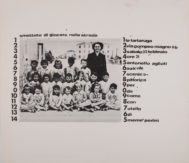Agliotti, ‘Smettete di giocare nella strada’, 1975, Finarte