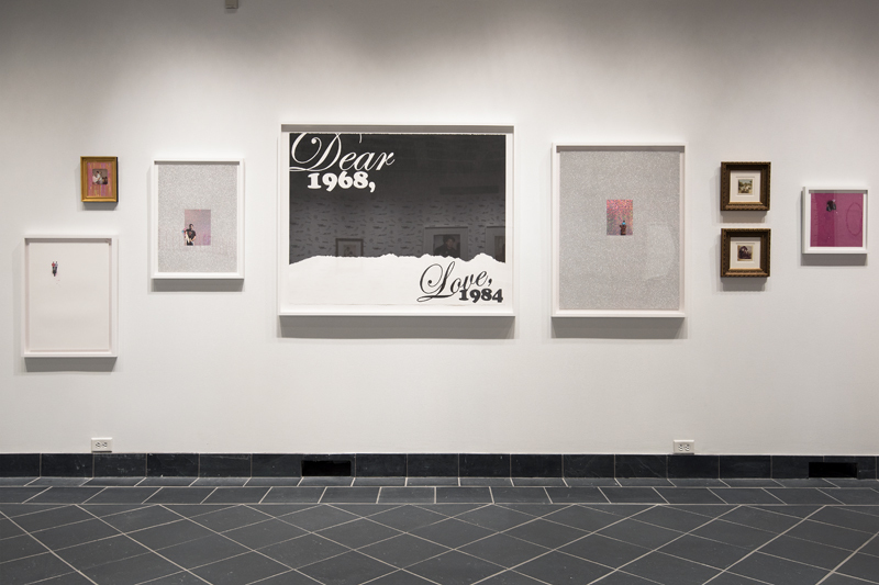 Installation view, Sadie Barnette: Dear 1968,... at Cantor Fitzgerald Gallery. Photo: Lisa Boughter Installation view, Sadie Barnette: Dear 1968,... at Cantor Fitzgerald Gallery. Photo: Lisa Boughter