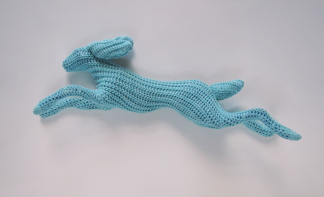 Rachel Denny, ‘Turquoise Cabled Rabbit’, 2019, Sculpture, Mixed media, Visions West Contemporary