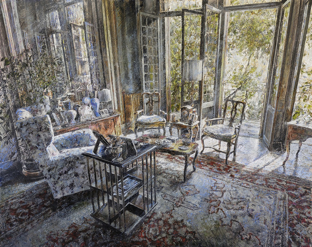 Raffaele Minotto, ‘Interno illuminato’, 2018, Painting, Oil on board, Galleria Punto Sull'Arte