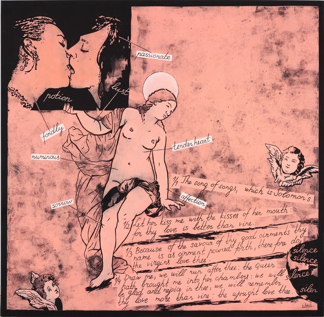 Laisvydė Šalčiūtė, ‘Song of Songs I’, 2010, Painting, Oil and acrylic on canvas, woodcut, Contour Art Gallery
