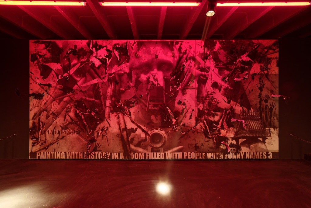 Exhibition view of Korakrit Arunanondchai "Painting with history in a room filled with people with funny names 3", Palais de Tokyo (24.06 – 13.09 2015). Courtesy of Korakrit Arunanondchai, C L E A R I N G (New York, Brussels) & Carlos/Ishikawa (London). Photo : Aurélien Mole Exhibition view of Korakrit Arunanondchai "Painting with history in a room filled with people with funny names 3", Palais de Tokyo (24.06 – 13.09 2015). Courtesy of Korakrit Arunanondchai, C L E A R I N G (New York, Brussels) & Carlos/Ishikawa (London). Photo : Aurélien Mole