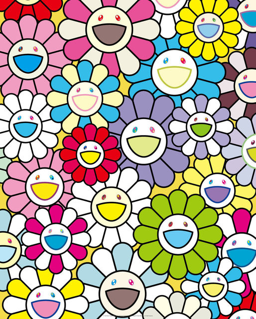 Takashi Murakami, ‘A Little Flower Painting: Yellow, White, and Purple Flowers’, 2017, Print, Offset lithograph in colours, Lougher Contemporary