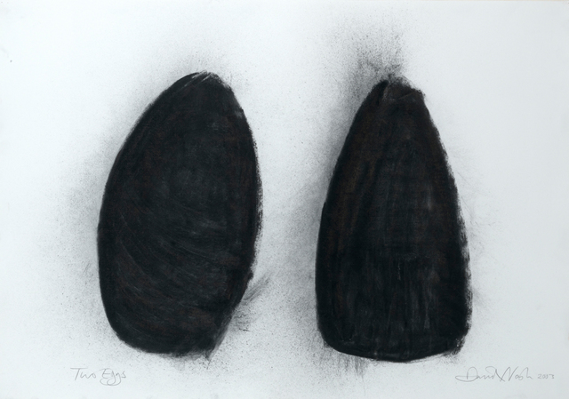 David Nash, ‘Two Eggs’, 2003, Drawing, Collage or other Work on Paper, Charcoal on paper, Annely Juda Fine Art