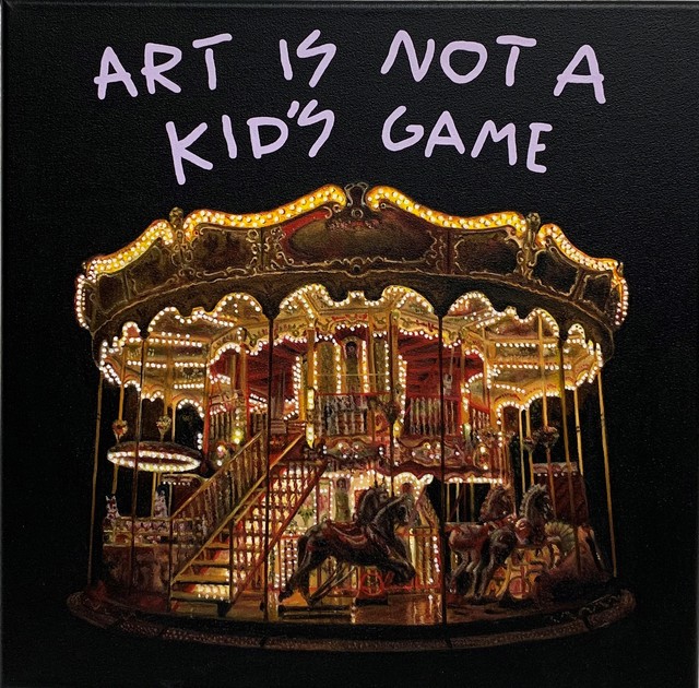 Alejandro Monge, ‘“BLACK SERIES: ART IS NOT A KID’S GAME”’, 2019, Painting, Oil on canvas, 3 Punts Galeria