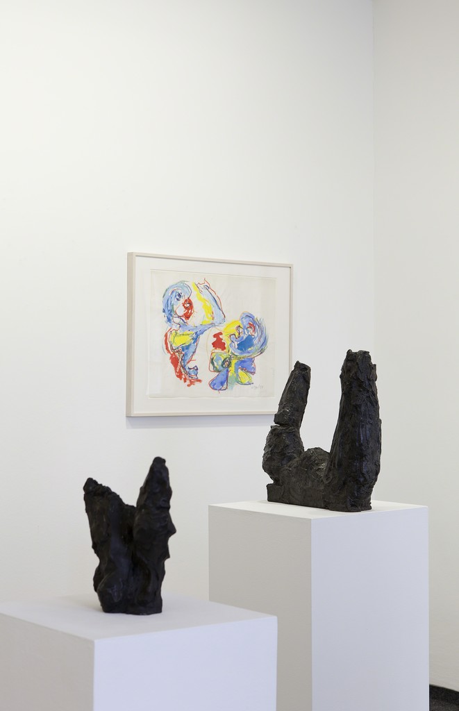 Installation view, Interim 2016 / 2017, drawing by Karel Appel, sculptures by Per Kirkeby Installation view, Interim 2016 / 2017, drawing by Karel Appel, sculptures by Per Kirkeby