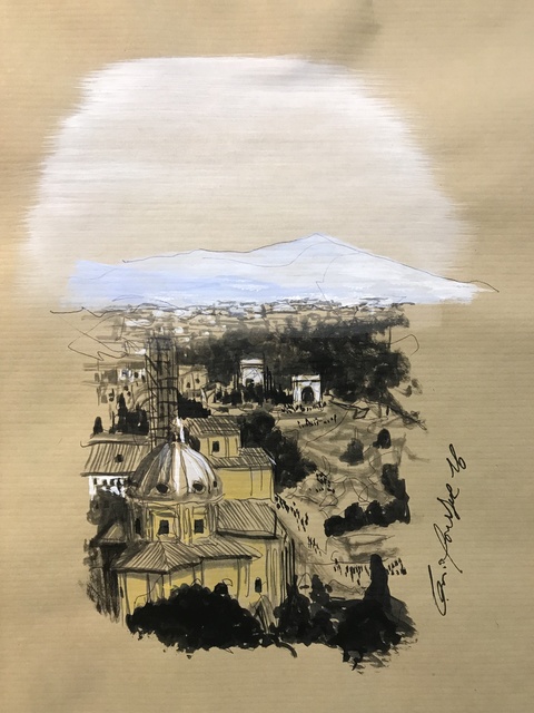 Guiyome, ‘No Title’, 2016, Drawing, Collage or other Work on Paper, Watercolour, Ballpoint pen on paper, Collezionando Gallery