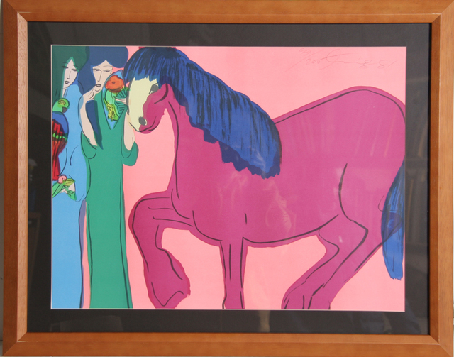 Walasse Ting 丁雄泉, ‘Two Geishas with Horse’, 1981, Print, Lithograph, RoGallery