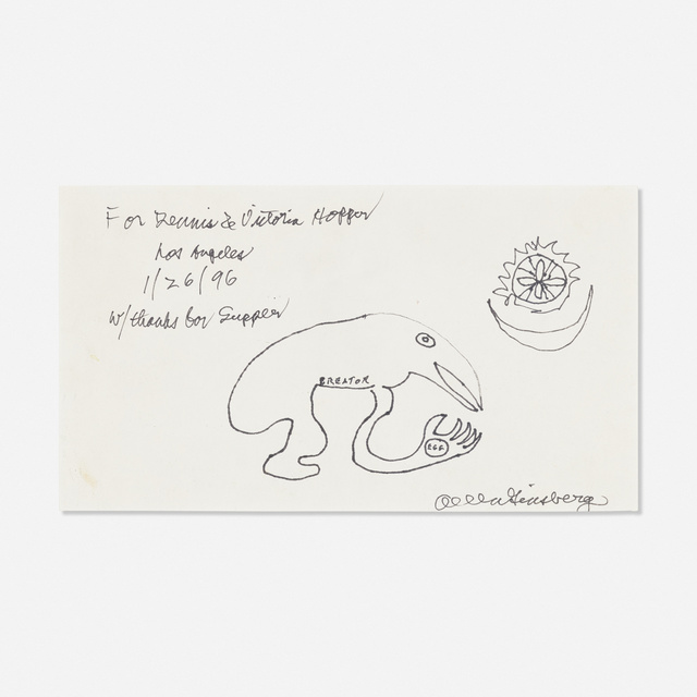 Allen Ginsberg, ‘Untitled’, 1996, Drawing, Collage or other Work on Paper, Ink on paper, Rago/Wright