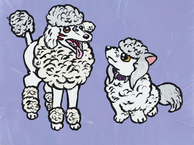 Yukari Sakura, ‘Ruka Yasha and Talulah Maru the Akita-Poo and Poodle’, 2015, Drawing, Collage or other Work on Paper, Acrylic on paper, Creativity Explored