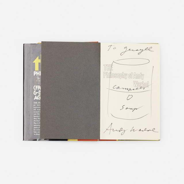 Andy Warhol, ‘signed first edition copy of The Philosophy of Andy Warhol’, 1975, Wright