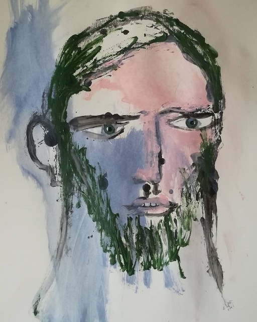 Pascal Briba, ‘L'attente’, 2018, Painting, Acrylic on paper, Maison Depoivre