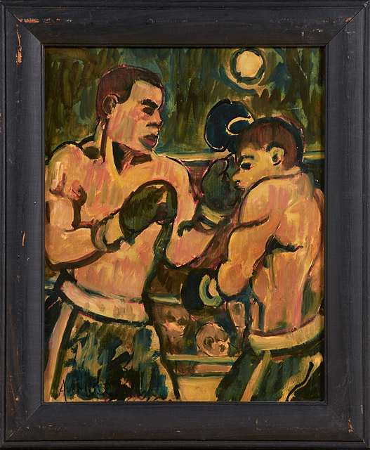 Arthur Smith, ‘Four Oil And Ink Boxing Scenes On Board’, Painting, Rago/Wright