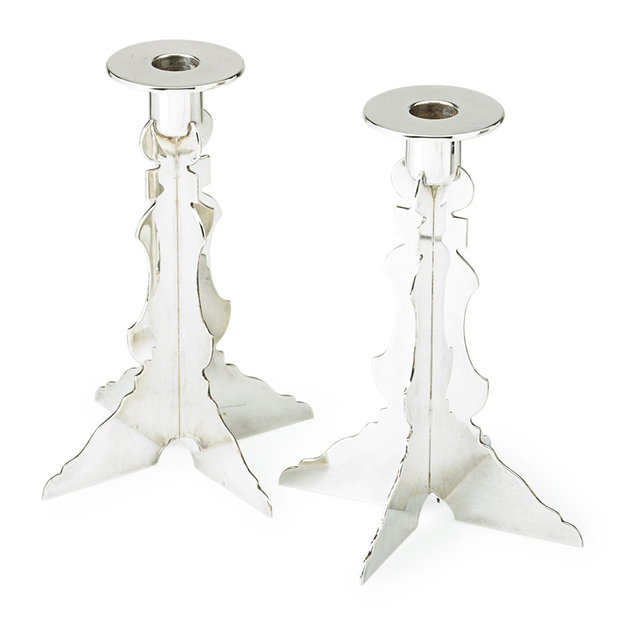 Robert Venturi, ‘Pair Of Candlesticks, USA’, 1980s, Design/Decorative Art, Silver-Plated Brass, Rago/Wright
