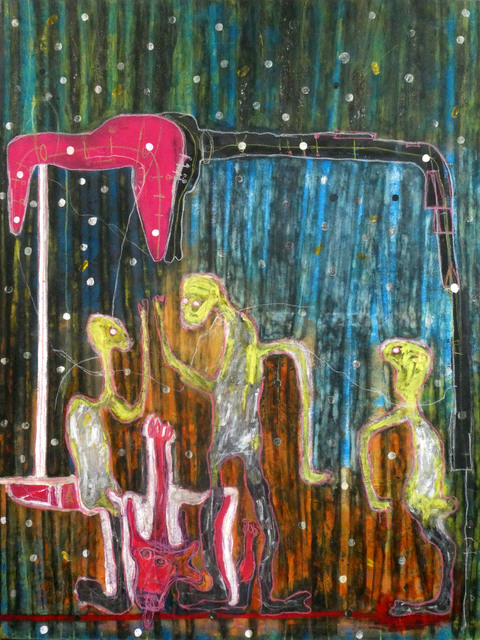 Obodje, ‘Initiation 2’, 2019, Painting, Acrylic, charcoal and pastel on canvas, LouiSimone Guirandou Gallery