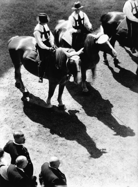 Hedda Morrison, ‘Three horsemen at the Stuttgart Folk Festival’, 1931, Powerhouse Museum