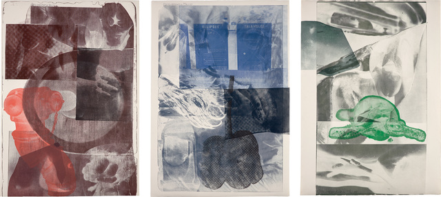 Robert Rauschenberg, ‘Tides; Drifts; and Gulf’, 1969, Print, Three lithographs in colors, on German Copperplate paper, the fullsheets., Phillips